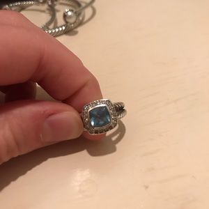 David Yurman Blue Topaz Ring Size 6-6.5